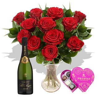 Roses Chocolates Wine
